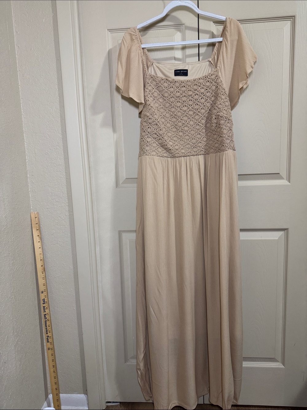 a new day Cream Crochet-Bodice Maxi Dress